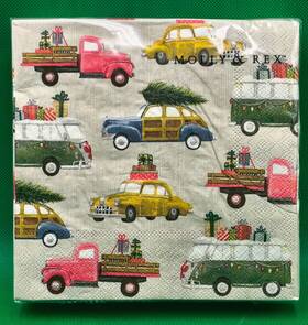 Punch Studio 29866 Molly And Rex Lady Jayne Christmas 3-ply Paper Lunch Napkins