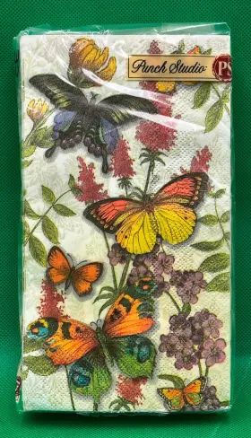 95985 Punch Studio 32-count Paper Guest Towels Dinner Napkins Butterflies Or Florals