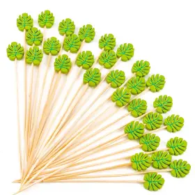 Putwo 711100067805 Picks 100 Counts 4.7 Inch Bamboo Wooden Decorative Sticks For Appetizers Fancy Cockt
