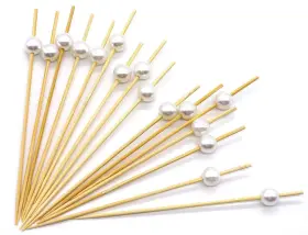 Putwo 713262646632 Cocktail Toothpicks 300 Counts Picks Handmade Natural Stick