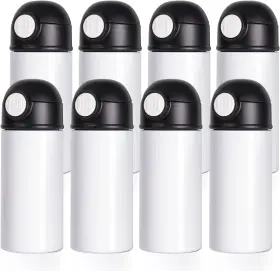 Pl161w Pyd Life 8 Pack Sublimation Kids Water Bottles Blanks 12 Oz Black Lids
