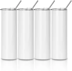 Pl34cw-900 Pyd Life Sublimation Blanks Tumbler Skinny 30 Oz 4 Count Pack Of 1 White