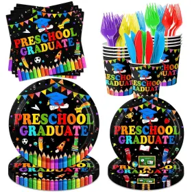 Pymurod 717504707167 Kindergarten Graduation Party Supplies Tableware Set
