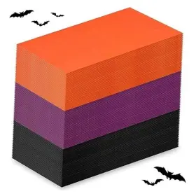Yen-qilery-2369 Qilery 120 Pcs Halloween Paper Napkins Disposable Dark Purple Orange Black