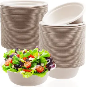 Qiuttnqn 711181946703 100 Pack Compostable 12oz Paper Bowls Heavy-duty Quality Natural