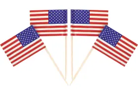 Qqsd 737311885728 Us American Toothpick Flag Usa Small Mini Cupcake Topper Flags 100 Pcs