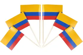Qqsd 737311885834 100 Colombian Toothpick Flags Small Cupcake Toppers Mini Cocktail Stick