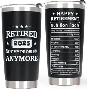 Qb009 Qtds Retirement Gifts For Men 2025 - Best Funny 20 Ounces Black
