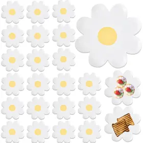 Plates7 Quaocens 797591812456 60 Pcs Daisy Paper Inch Disposable Placemats Plates Party Da