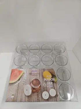 4517 Quenchers 16 Oz. Disposable Hard Plastic Rustic Mason Jars Cocktails Desserts Set Of
