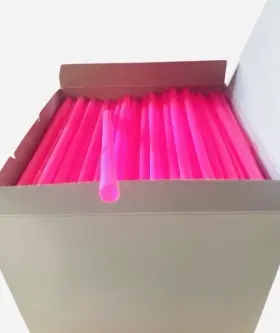 Quest 795735298589 800 Hot Pink Fat 8 Inch Tall Straws Drinks Milkshake Smoothie Slushy Barbie