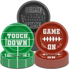 Qy1398 Qyeahkj 48 Pcs Football Party Supplies Paper Plates Themed Birthday