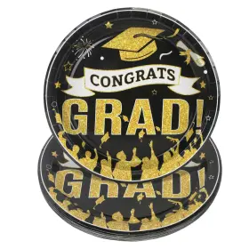 Qyntelix 742035563906 2026 Graduation Paper Plates 50 Pcs 9in Grad Disposable Dinner Cake De