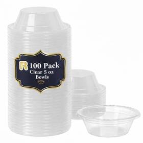 R-kay 145887 Clear Small Plastic Bowls - 5 Oz 100 Count Microwavable Disposable