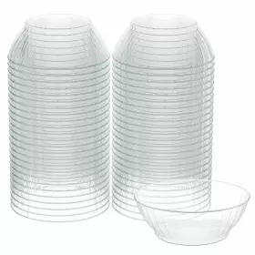 R-kay 761373614231 10 Oz Clear Plastic Bowls - 50 Pack Disposable Premium Hard Sma