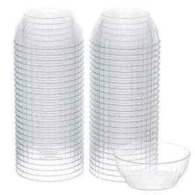 R-kay 761373623844 6 Oz Clear Plastic Small Bowls - 50 Pack Disposable Heavy Duty Dessert