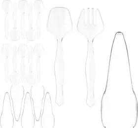 Rk-152 R-kay 18 Pcs Clear Plastic Serving Utensils Set - 6 Spoons To