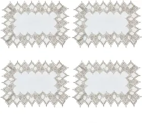 Rdtr006 Raedan White Linen Placemats 14 Inch X20 Set Of 4 Neutral Earth Tones