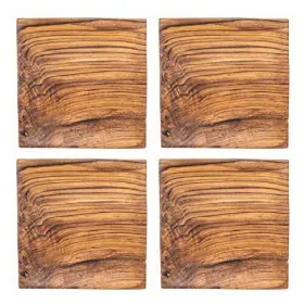 Rainforest Bowls 810070214647 Nirman Acacia Wood Dinner Plates Set Of 4 For Dishes Snack Dessert Natural