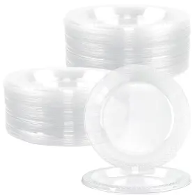 Slp001 Rainmae 100 Pack 6 Inch Clear Plastic Plates Heavy Duty Party Wine Tasting
