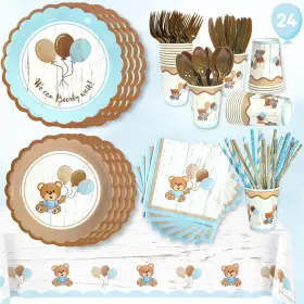 Rainmeadow 195893277544 193 Piece Teddy Bear Baby Shower Decorations For Boy Or Girl Birthday Party Su