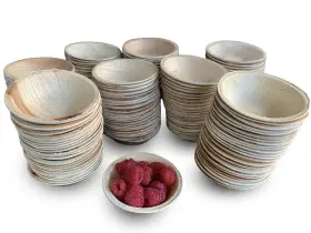 Raj Unique Collection 609753154536 Disposable Palm Leaf Bowls 200 Count 4 Inch Strong Like Bamboo