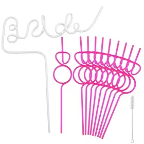 11straws Raumaxe 11pcs Bachelorette Party Decoration Straws Set 1 White Large Normal Pink