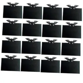 Xr1550ri Realideas Halloween Place Cards Black Blank Table Tent Food Bat