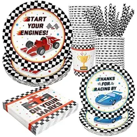Rcpp009 Recheel Party Supplies Decorations Checked Race Car Theme Birthday Paper Racing