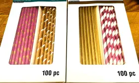 Recollections 886946192562 200 Paper Straws 2 Pack Of 100 Gold Violet Lilac