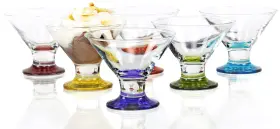 74002-ucf Red Co. Coral Crema Savory Sweets Footed Ice Cream Bowl Glass Dessert Cups F