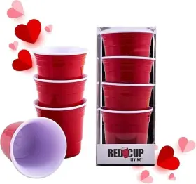 Red Cup Living 851490004760 Set Of 4 Valentine Shot Glasses 5 Oz 4760