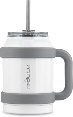 Cold1 Reduce 842815107860 50 Oz Reusable Mug Tumbler With Ounces Opaque Gloss White