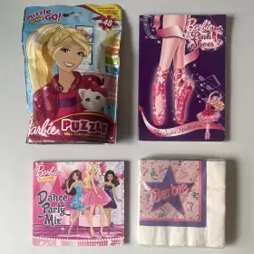 Reed Paper 192937026038 Barbie Party Favors Lot Of 4 Napkins Puzzle Music Cd Book