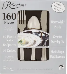 B0073vas0g Reflections Plastic Cutlery Silver 160-count