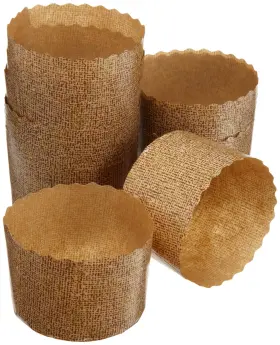 Regency Wraps 080988701427 Eurobake Mini Panettone Molds Pack Of 24 Stand Standard Brown