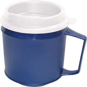 Rehabilitation Advantage 847102020464 Weighted Insulated Mug With Tumbler Lid 8oz Blue