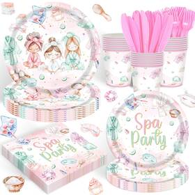 Rejoice Bunny B0fm3jfrxh 120pcs Spa Party Supplies Pink Makeup Themed Birthday Decorations For G