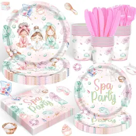 B0fm3jfrxh Rejoice Bunny 120pcs Spa Party Supplies Pink Makeup Themed Birthday Decorations For G