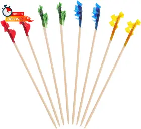 Renyih 744759434128 4 Inch Wood Frill Picks Toothpicks 2800 Pcs Club Sandwiches Pic