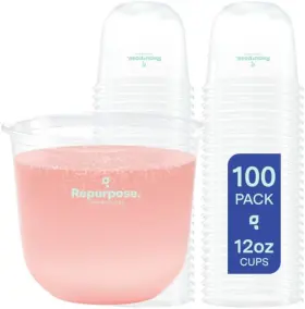 Repurpose Compostables 445000760777 Disposable Stemless Glasses 12oz 100 Cups Plant-based Bpa Free No