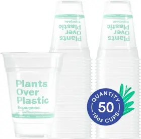 5126042 Repurpose Compostables 100% Compostable Plant-based Clear Cold Cup 16 Ounce Party Cups 50