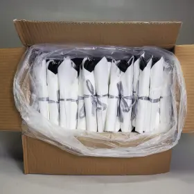 Rwp0107lbw Restaurantware 100 Sets Argento Black Plastic Cutlery With Napkin 7.25 Inch Rwp