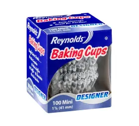 Reynolds 010900003117 Baking Cups - Designer 100 Mini 7.09 X 6.18 2.4 Inches Silver