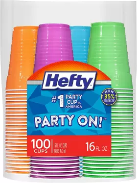 Rfpc21637 Reynolds Consumer Products Hefty Party On Disposable Plastic Cups Assorted 16 Ounce 100 Count