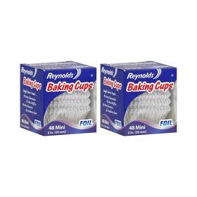 Reynolds Kitchens 010900002912 Bakers Choice Mini Foil Baking Cups 48 Counts Pack Of 2 Silver
