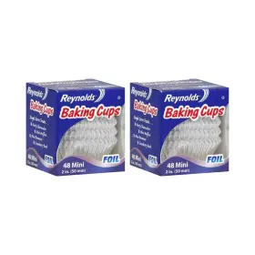 Reynolds Kitchens 010900002912 Bakers Choice Mini Foil Baking Cups 48 Counts Pack Of 2 Silver