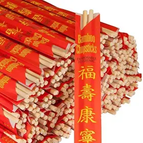 Rg100 Rg 000084610027 Paper Premium Disposable Bamboo Chopsticks Sleeved And Seperated