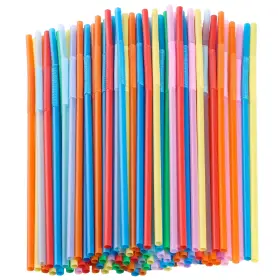 Rienar-145 Rienar 824574330048 12.8in Disposable Drinking Straws - Extra Long Flexible Bendy 100 Pieces