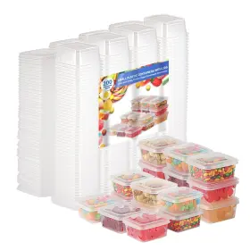 200-dsc-4oz Rikicaca 100ml Plastic Containers With Lids 200 Pack Condiment Portion Cups Jello Shot